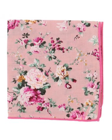 Pochette Costume Fleurs Rose