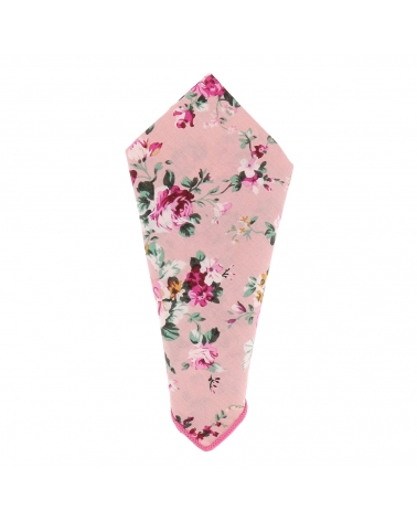 Pochette Costume Fleurs Rose