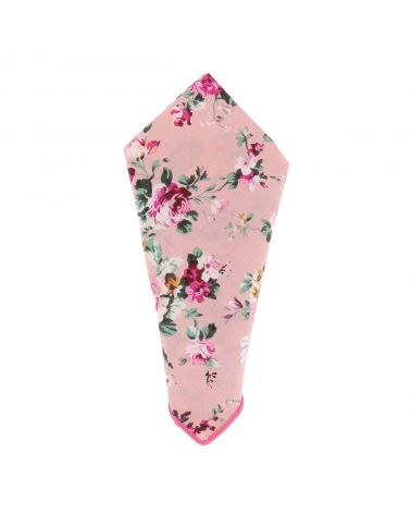 Pochette Costume Fleurs Rose