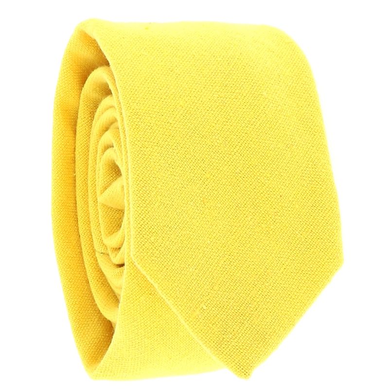 Cravate Coton Jaune