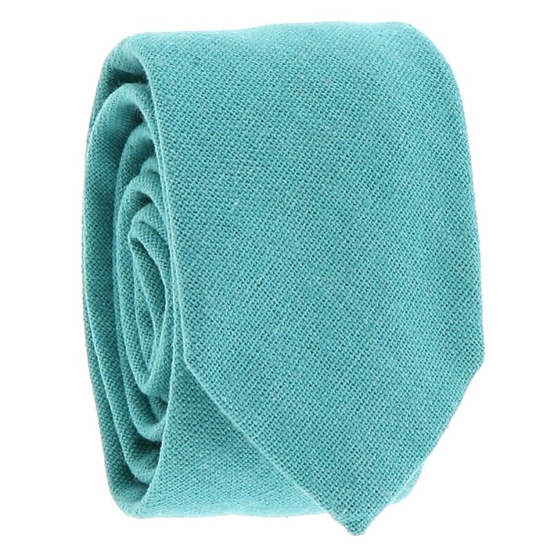 Cravate Coton Bleu turquoise