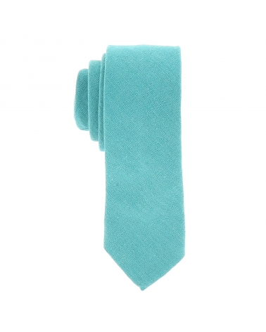 Cravate Coton Bleu turquoise