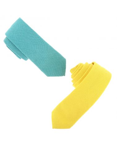 Cravate Coton Bleu turquoise