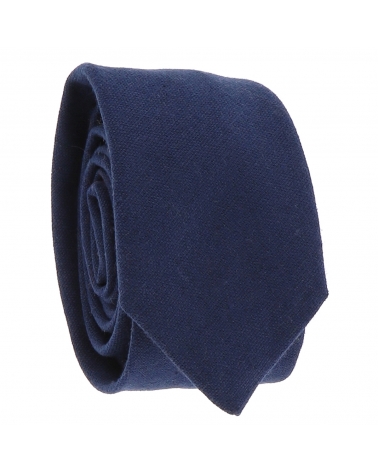 Cravate Coton Bleu marine