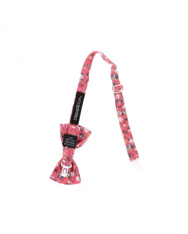 Noeud  Papillon Garçon Corail à Fleurs