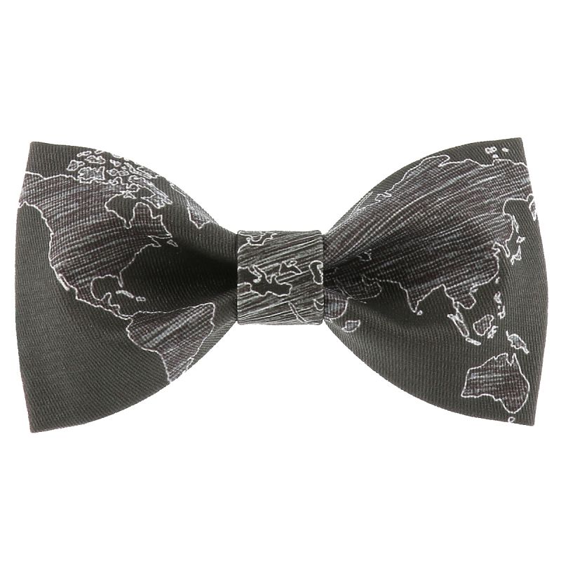 Noeud Papillon Créateur Mappemonde Noir