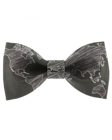 Noeud Papillon Créateur Mappemonde Noir