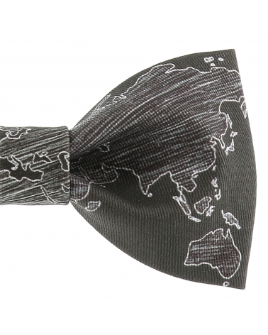 Noeud Papillon Créateur Mappemonde Noir