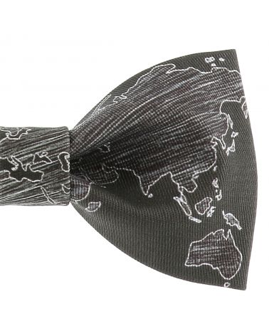 Noeud Papillon Créateur Mappemonde Noir