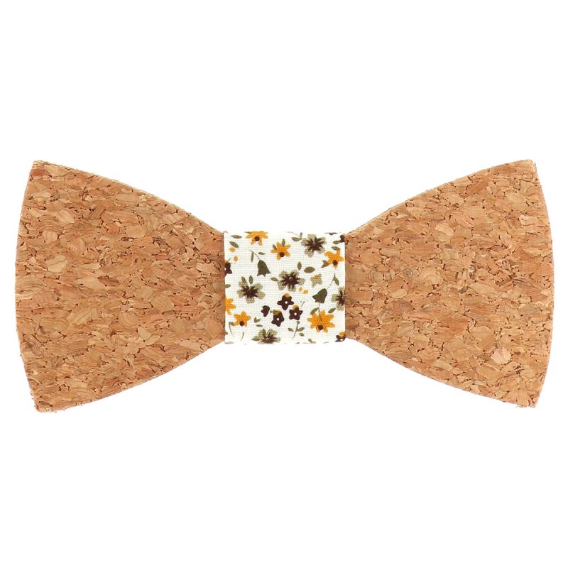 Noeud Papillon Champêtre en Liège Motif Liberty Blanc