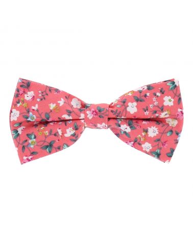 Noeud Papillon Fleuri Mariage Couleur Corail