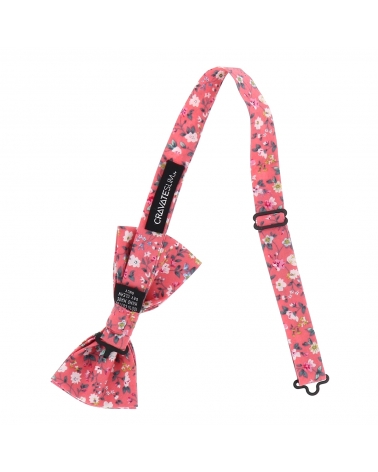 Noeud Papillon à Fleurs Corail Mariage Thème Nature