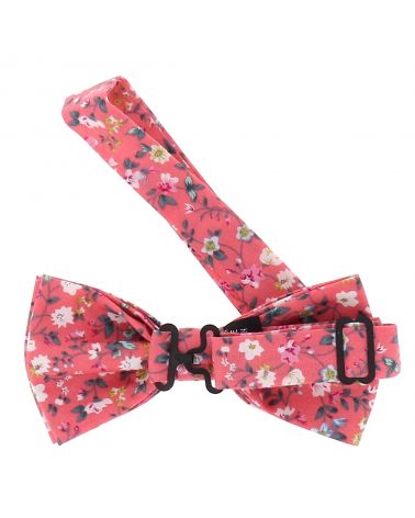 Noeud Papillon Homme à Fleurs Rose Corail Bohème Chic