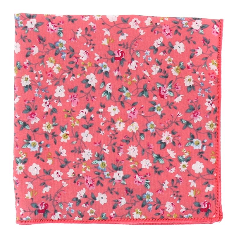 Pochette Costume Corail à Fleurs