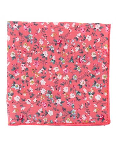 Pochette Costume Corail à Fleurs