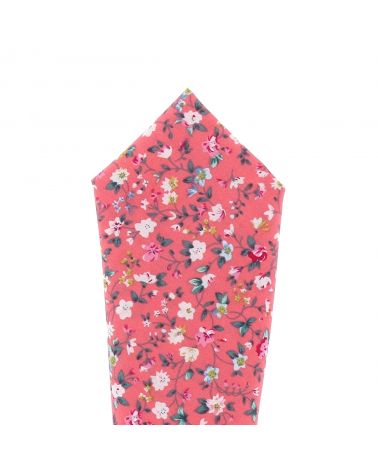Pochette Costume Corail à Fleurs