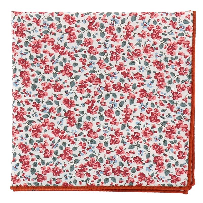 Pochette Costume Liberty Blanc et Corail