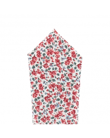 Pochette Costume Liberty Blanc et Corail