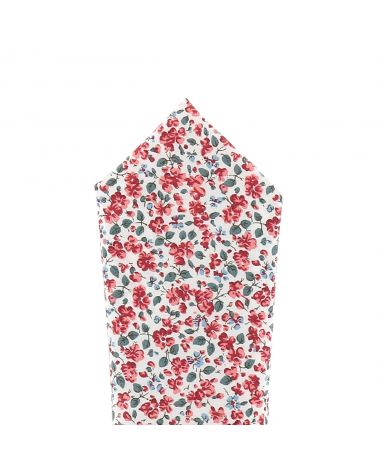 Pochette Costume Liberty Blanc et Corail