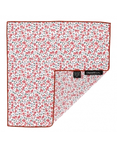 Pochette Costume Liberty Blanc et Corail