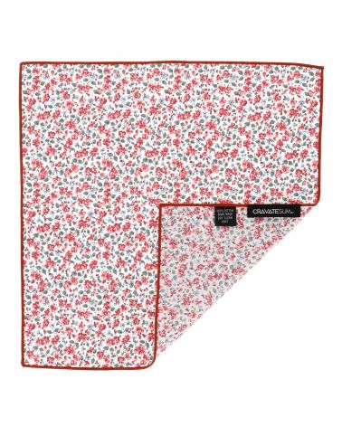 Pochette Costume Liberty Blanc et Corail