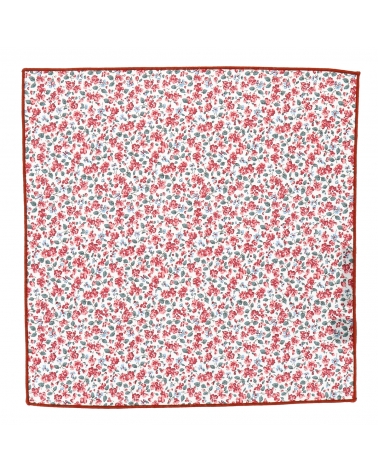 Pochette Costume Liberty Blanc et Corail