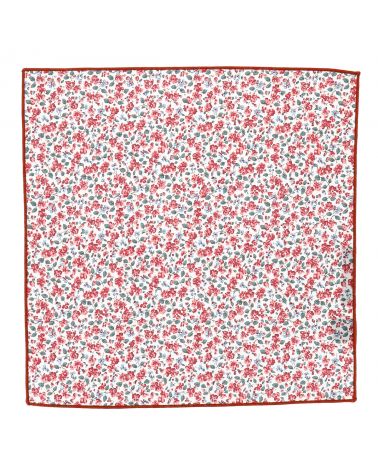 Pochette Costume Liberty Blanc et Corail