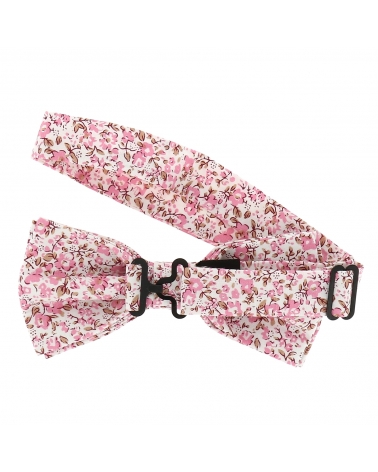 Noeud Papillon Homme Liberty Rose Vieilli et Blanc Bohème Chic
