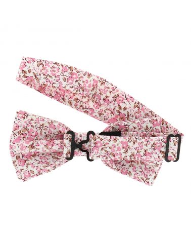 Noeud Papillon Homme Liberty Rose Vieilli et Blanc Bohème Chic