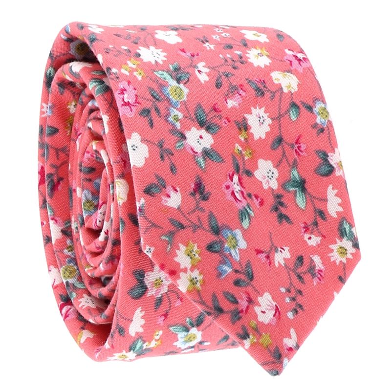 Cravate Liberty Corail à Fleurs