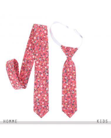 Cravate Liberty Corail à Fleurs