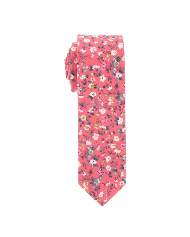 Cravate Liberty Corail à Fleurs