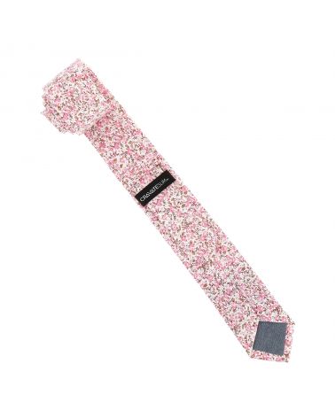 Cravate Liberty Blanc et Vieux rose