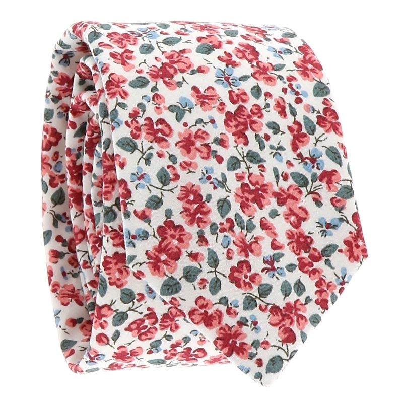 Cravate Liberty Blanc et Corail