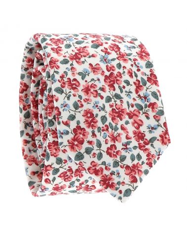 Cravate Liberty Blanc et Corail