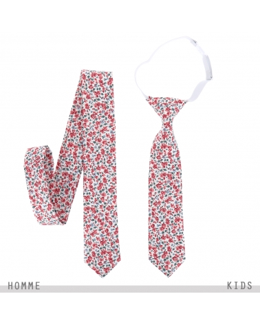 Cravate Liberty Blanc et Corail