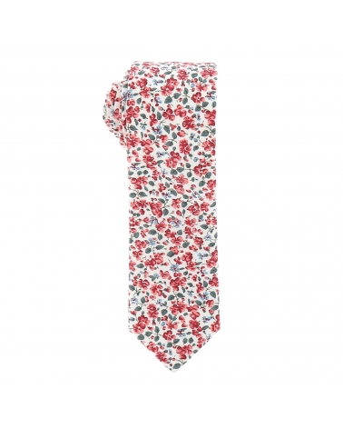 Cravate Liberty Blanc et Corail
