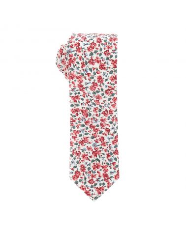 Cravate Liberty Blanc et Corail