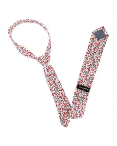 Cravate Liberty Blanc et Corail