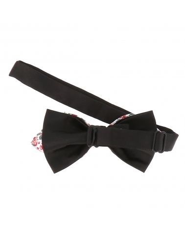 Noeud Papillon Pointu Liberty Blanc et Corail