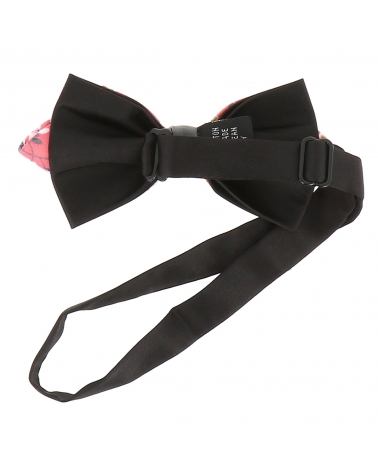 Noeud Papillon Pointu Corail à Fleurs