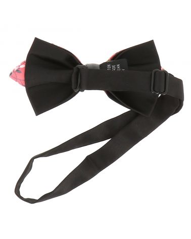 Noeud Papillon Pointu Corail à Fleurs