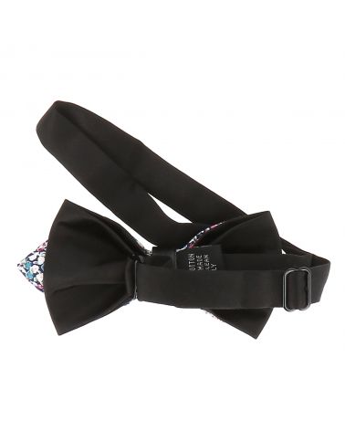 Noeud Papillon Pointu Liberty Bleu marine Rose et Blanc