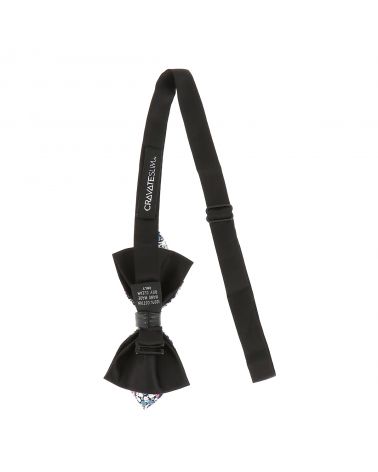 Noeud Papillon Pointu Liberty Bleu marine Rose et Blanc