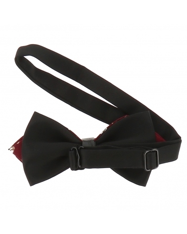 Noeud Papillon Pointu Fleuri Lie de vin