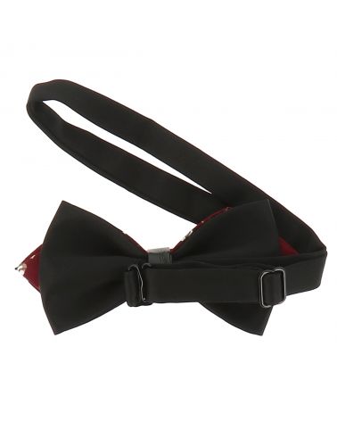 Noeud Papillon Pointu Fleuri Lie de vin