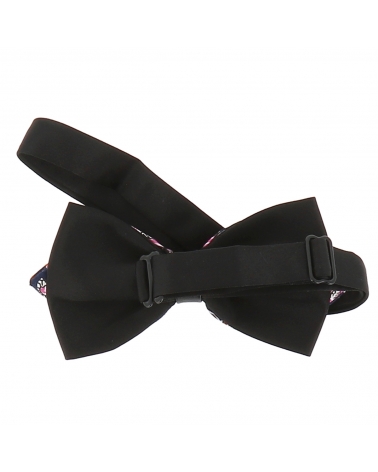 Noeud Papillon Pointu Paisley Bleu marine et Rose