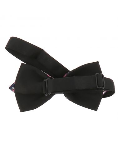 Noeud Papillon Pointu Paisley Bleu marine et Rose