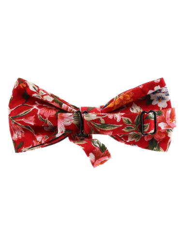 Noeud Papillon Homme à Fleurs Couleur Rouge
