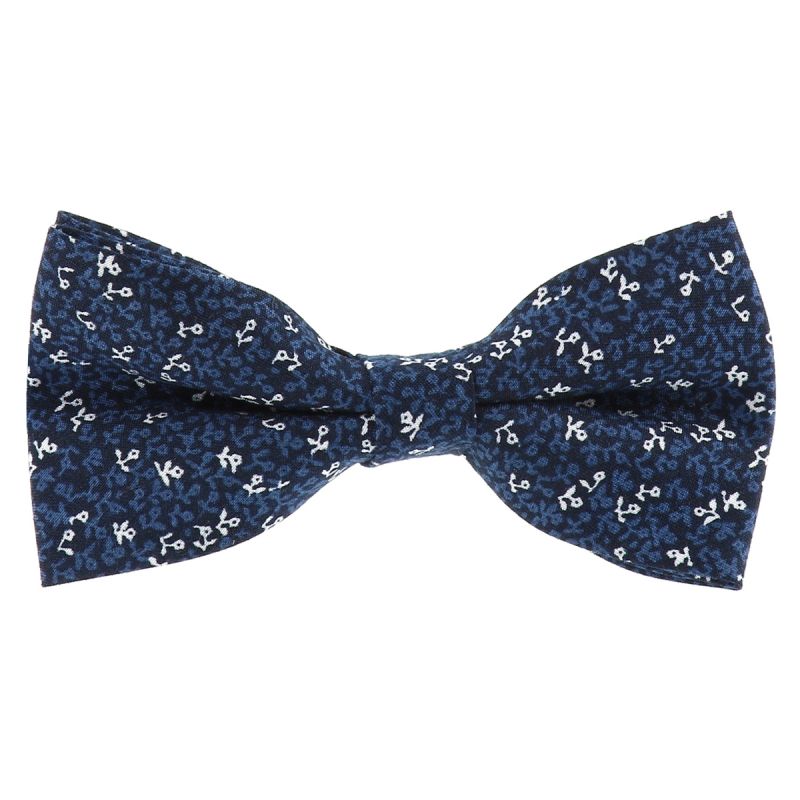 Noeud Papillon Mariage Motif Liberty Bleu Foncé
